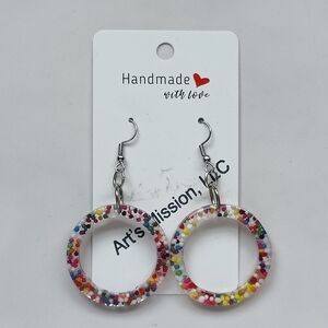 FREE WITH ANY PURCHASE ART'S MISSION LLC HANDMADE FISH HOOK RESIN EARRINGS